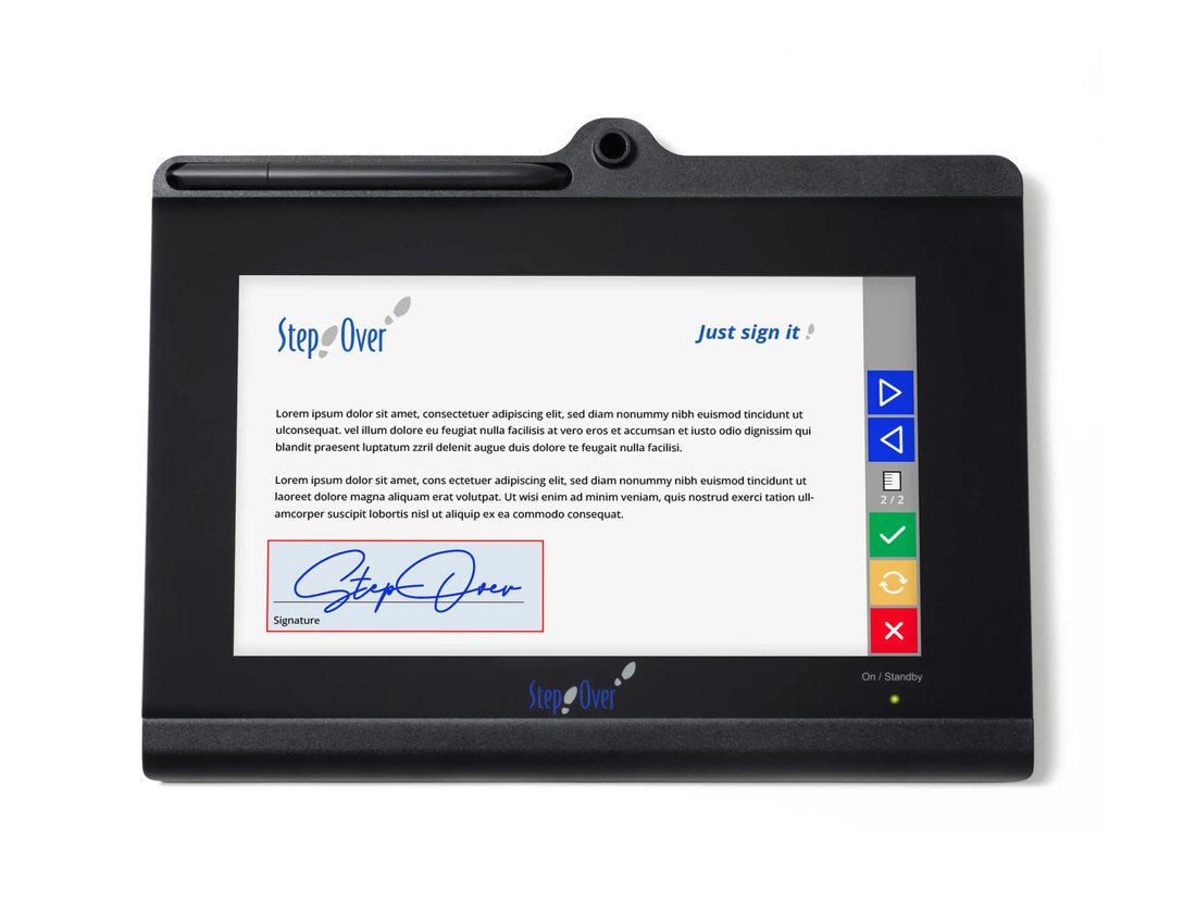 StepOver duraSign Pad NG 10, netzwerkfähiges Signaturpad für die Praxis